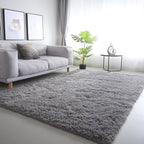 Gray Area Rug for Bedroom 3x5: Shag Fuzzy Rugs for Living Room Bedroom, Gray Non-Slip Shaggy Carpets for Kids Girls Baby's Room, Furry Rugs for Nursery Decor, Floor Rugs for Dorm Room