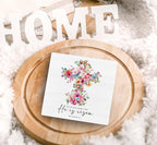 SRADMO He Is Risen Sign, Floral Cross Easter Christian Wood Box Sign Desk Decor, Christian Easter Decorations, Easter Theme Wooden Block Box Decoration for Home Office Shelf Table Decor