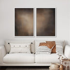 SIGNFORD Framed Canvas Print Wall Art Set Darkened Metallic Texture in Brown Tones Industrial Style Abstract Illustrations Modern Art Decorative for Living Room, Bedroom, Office - 16"x24"x2 White