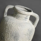 Ceramic Vase with 2 Handles, 8.85 inch Tall Vintage Farmhouse Flower Vase for Home Decor, Wide Mouth, Living Room Shelf Decor, Enterway, Table