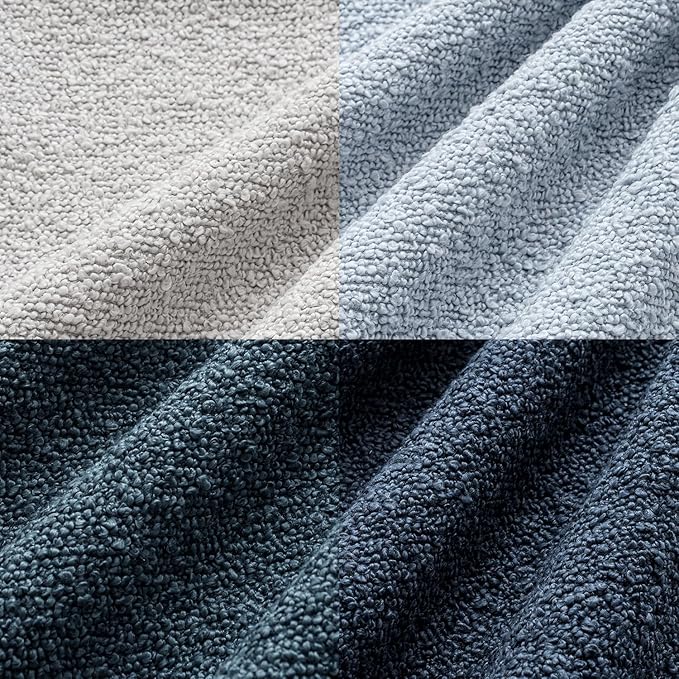 MIULEE Pack of 4 Decorative Textured Boucle Christmas Throw Pillow Covers 18x18 Inch Neutral Blue Accent Solid Pillow Cases Couch Cushion Covers for Modern Farmhouse Boho Bed Livingroom Home Decor