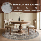 6 ft Round Rugs for Living Room Bedroom Rug Circle Area Rug for Dining Room Table Throw Vintage Circular Rugs Washable Soft Comfortable Brown