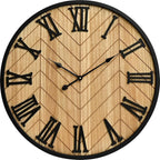 30 Inch Large Wall Clock Farmhouse Style - Brown Silent Non-Ticking Rustic Decor for Living Room, Kitchen, Bedroom