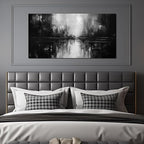 TYTAUPT Abstract Canvas Wall Art For Living Room Black and White Wall Art For Office Bedroom Wall Decor 24 x 48 Inch