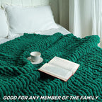 Chunky Knit Blanket - Luxury Soft Cozy 50 * 60 Throw Blanket,100% Woven Blanket Rope Knot Throw Blanket for Couch, Sofa, Home Decor, Gift - Machine Washable（Blackish Green）