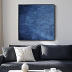 Large Framed Navy Blue Modern Abstract Wall Art for Living Room, Canvas Paintings Artwork for Walls, Minimalist Blue Art Prints Pictures for Hallway, Bedroom, Office Wall Decor -30x30 Inch