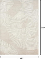 Abani Nuevo Collection Area Rug - Transitional Beige/Cream Design -9' x 12' - Easy to Clean - Durable for Kids and Pets - Non-Shedding - Medium Pile - Soft Feel - for Living Room, Bedroom & Office