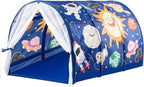 Bed Tent for Kids with LED Strip Lights Toddler Bed Tent Foldable Game House for Children Play Tents for Girls Boys Sleeping Canopy Playhouse (Dark Blue - Space)