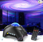 Northern Galaxy Light Aurora Projector with 33 Light Effects, Night Lights LED Star Projector for Bedroom Nebula Lamp, Remote Control, White Noises, Bluetooth Speaker for Parties, Jet Black