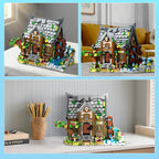 Medieval Watermill Building Set – 1873 PCS Medieval House with Rotating Water Wheel, Architecture Collectible Building Bricks Kit for Adults and Medieval Village Fans