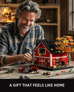 Nifeliz Red Barn Building Set for Adults, Vintage Countryside Style Model Toy for Display and Home Décor, Highly Detailed House Collectible Gift (3,507 PCS, NF10314)