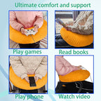 Professional Gaming Pillow for Lap; Arm Rest Pillow Gaming Lap Pillow with Crochet Support - Eliminate Pain in Gaming (Yellow)