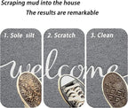 FireProof Outdoor Indoor Welcome Mat, Long-lasting Non-Slip and Easy to Clean Rectangular Entrance Mat, Grey (30 x 17.5) For High Traffic Areas