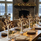 PABIPABI Lighted Birch Tree with LED Lights Christmas Decorations, Small Artificial Bonsai Tree Lights with Timer, LED Tabletop Trees for Home Wedding Decor