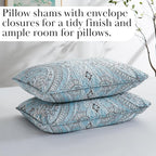 Southshore Fine Living, Inc. Oversized Quilt, King Size Bedding Set, Paisley Lightweight Bedspread Cal/King Quilt Coverlet & 2 Matching Quilted Pillow Shams, Pure Melody Aqua