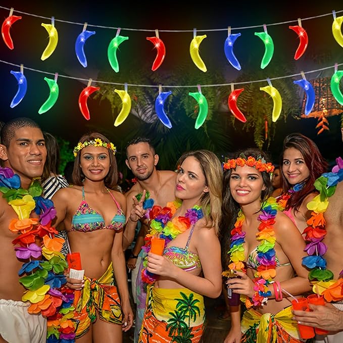 Couah [ 8 Modes & Timer ] Tropical Fruit Banana String Lights, 16 FT Summer String Lights with 30LED Banana Lights, Summer Fairy Lights Battery Operated for Tropical Beach Party Birthday Summer Decor