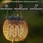 LeiDrail Hanging Solar Lanterns 2 Pack Solar Lanterns Outdoor Waterproof Garden Metal Decorative Light Patio Decor for Outside Yard Tree Tabletop Landscape