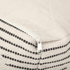 REDEARTH · UNSTUFFED Pouf Ottoman Cover Textured Boho Storage Square Home Decor Poof Pouffe Space Saver Footrest for Living Room, Bedroom, Nursery, Kidsroom; 100% Cotton (18"x18"x18"; Black)