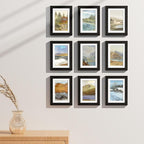 Vittanly 5x7 Picture Frames Set of 9, Shatter Resistant Plexiglass, Display 4x6 Pictures with Mat or 5x7 without Mat, Photo Frames for Wall or Tabletop, Engineered Wood, Black