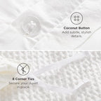 Bedsure Cotton Duvet Cover Queen - 100% Cotton Waffle Weave Milk White Duvet Cover Queen Size, GentleSoft™ and Breathable Bedding Set for All Season, 3 Pieces, 90"x90"