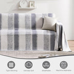 Couch Cover Boho for Dogs Washable Gery Couch Covers for 2 Cushion Couch, Chenille Sectional Couch Covers L Shape Sofa Cover, Furniture Protector for Kids, Pets, Grey 71"x118"