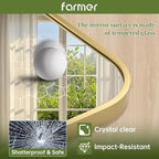 FARMER 22x30 Inch Gold Bathroom Mirror, Rectangle Vanity Mirror, Brushed Mirrors for Wall, Metal Frame Hanging Mirror with Round Corner for Bedrooms, Entryways, Living Rooms, Horizontal/Vertical