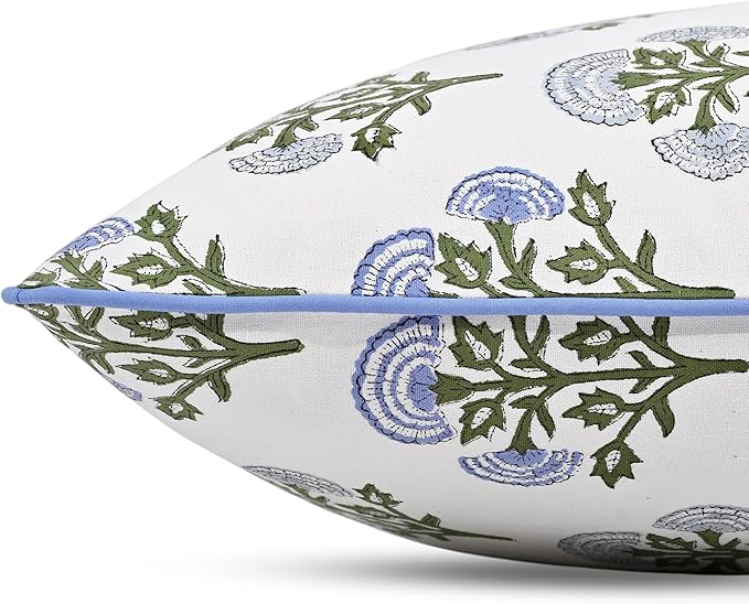 Ridhi Modern Farmhouse Pillow Covers Decorative Cotton Throw Pillow Covers Set of 2 Taupe Cushion Covers with Piping for Couch Sofa Bed Living Room Spring Home Decor 16x16