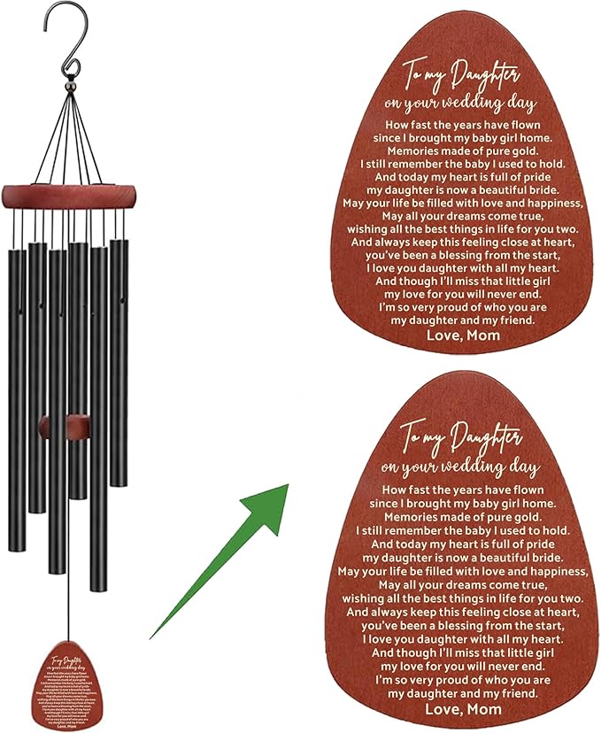 Daughter gift from mom on her Wedding Day/Daughter wedding Gift from Mother, Bride Gift from Mother Wedding Wind Chime