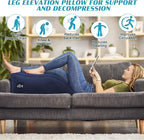 Wedge Pillow for Sleeping - Inflatable Leg Elevation Pillow for Swelling,Circulation,Leg & Back Pain Relief,Leg Support Pillow,Leg Wedge Pillows for After Aurgery,Hip,Foot,Ankle Recovery (Blue)