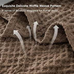 PHF Ultra Soft Waffle Weave Blanket King Size Cocoa Brown（104"x 90"）- Washed Lightweight Breathable Cozy Woven Blanket for Bed - Aesthetic Decor for Couch Bedding Sofa Home Car