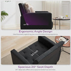 TYBOATLE Leather Chairs Set of 2 Comfy Living Room Chair Black Leather Tufted Mid Century Modern Accent Chair, Small Cozy Reading Arm Chair for Office, Bedroom