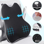 Lumbar Pillow for Car Lumbar Support for Office Chair, Memory Foam Back Cushion with 3D Mesh Cover, Car Seat Back Pillows for Back Pain Relief, Back Support Pillow for Car Truck Computer Desk