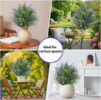 Artificial Boxwood Topiary Ball Trees with Ground Spikes UV Resistant Faux Greenery Shrubs Fake Shrubs for Outdoors, Realistic Faux Plants Bushes for Garden Porch Yard Patio Decor (Purple Flower)