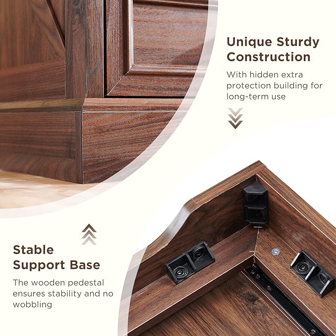 ACCOHOHO Farmhouse 9 Drawer Dresser for Bedroom, 36 Inch Tall Modern Dresser TV Stand with Large Drawers & Bar Handles, Rustic Wood Chest of Drawers for Bedroom, Living Room, Hallway, Brown