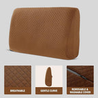 MABOZOO Memory Foam Back Support Cushion for Recliner Chair,Lumbar Support Pillow for Elderly,Extra Large Lumbar Support Pillow with Extension Straps,Coffee