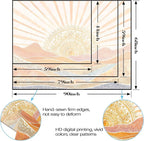 Lunerfex Bohemian Mandala Sunrise Wall Tapestry, Abstract Mountain Scenery Tapestries for Home Decor, Boho Tapestry 60x44 Inch