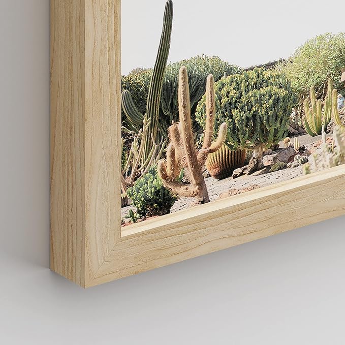 SIGNWIN Framed Tropical Palm Tree Saguaro Cactus Wall Art, Set of 4 Desert Landscape Wall Decor Prints, Nature Wilderness Wall Décor for Living Room, Bedroom - 8"x10"x 4 Natural