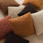 Foindtower 2 Pieces 20x20 Inch Orange, Faux Fur Throw Pillow Cover Accent Sherpa Furry Pillow Covers Fuzzy Soft Pillowcases Cozy Sheepskin Decorative Fleece Cushion Case for Bed Couch Living Room