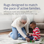 Abani Abstract Grey Green Washable Area Rug – 8' x 10' – Modern Stone-Inspired Design – Regal Collection – Easy to Clean – Durable for High Traffic Areas – Living Room, Bedroom & Office