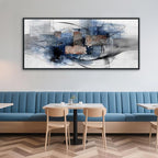 Mofutinpo Black and Blue Wall Art - Abstract Canvas Wall Art for Living Room, Bedroom, Office - Modern Black and White Paintings,Blue and Grey Wall Decor, Large Artwork and Pictures for Wall 31×70IN
