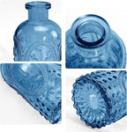 Blue Bud Vases in Bulk 24, Vintage Small Vases for Flowers, Mini Glass Vase for Centerpieces, Wedding Table Decoration, Party Event, Decorative Vase Set for Home Decor, Baby Shower, Office