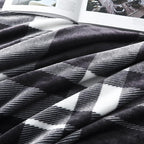 MERRYLIFE Black and White Plaid Throw Blanket Decorative Fleece Throw | Ultra-Plush Colorful | Couch Blanket Travel Lap | Home Gift Use(50" 60",Black White)