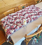 DDL&HEXI Chunky Chenille Blanket 100% Hand Knit with Jumbo Chenille Yarn (50"x60") Super Soft Large Throw Bed Blanket for Couch, Sofa, Home Decor - Machine Washable (05)
