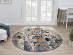 Keen Home Design Area Rugs - 10ft Round Non-Shedding, Abstract Rugs for Kitchen, Living Room, Bedroom, Dining Room, Entryway - Size: 10' Round, Multi