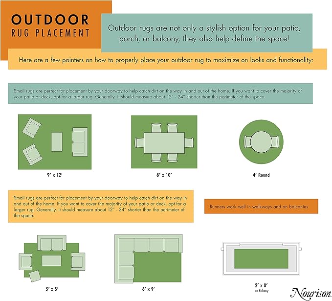 Nourison Positano Indoor-Outdoor Light Grey 7' x 10' Area Rug, Easy Cleaning, Non Shedding, Bed Room, Living Room, Dining Room, Backyard, Deck, Patio (7x10)