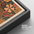 SIGNFORD Framed Canvas Print Wall Art Set Abstract Blossoms Vibrant Floral Illustration Modern Art Decorative Nordic Nature for Living Room, Bedroom, Office - 24"x36"x2 Black