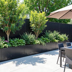 KOL Galvanized Steel Rectangular Planter Box, (16''H.x12''W.x36''L) Large Planters for Indoor Outdoor Plants,Black Powder Coated Metal Planter, Heavy Duty Modern Flower Pot, Commercial & Residential