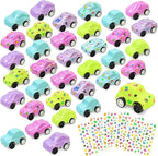 Vileafy 35 Toy Cars with Stickers, Pinata Stuffers and Prize Box Toys for Kids Classroom, Bulk Mini Cars for Kids Party Favors, Goodie Bag Stuffers, Treasure Chest, and Birthday Gifts