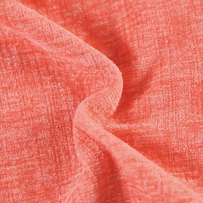 CaliTime Throw Pillow Covers Decorative 26 X 26 Inches Pack of 2 Cozy Chenille Cushion Cases for Couch Sofa Bed Living Room Home Living Coral