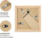 upsimples 4x4 Picture Frame, Natural Solid Wooden Picture Frames, Display 3x3 with Mat or 4 x 4 Without Mat, Wall or Tabletop, 1 Pack, Natural